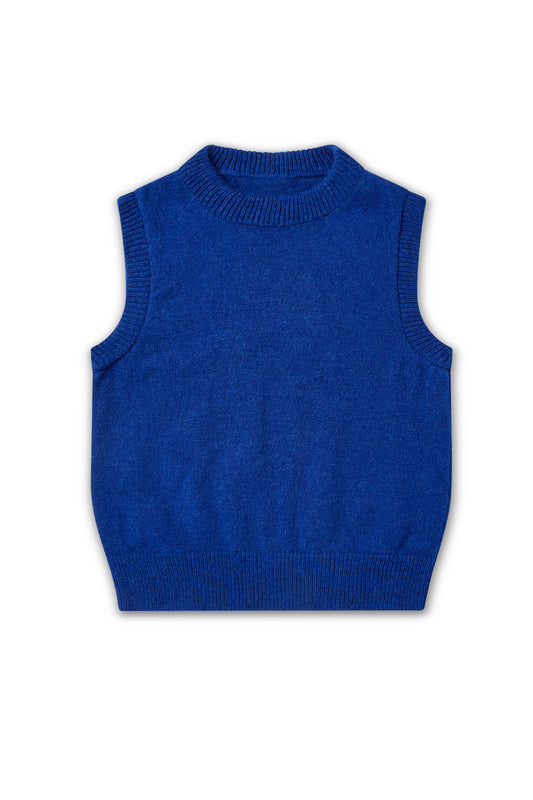 Bestselling British Wool Tank Top in Cobalt Blue
