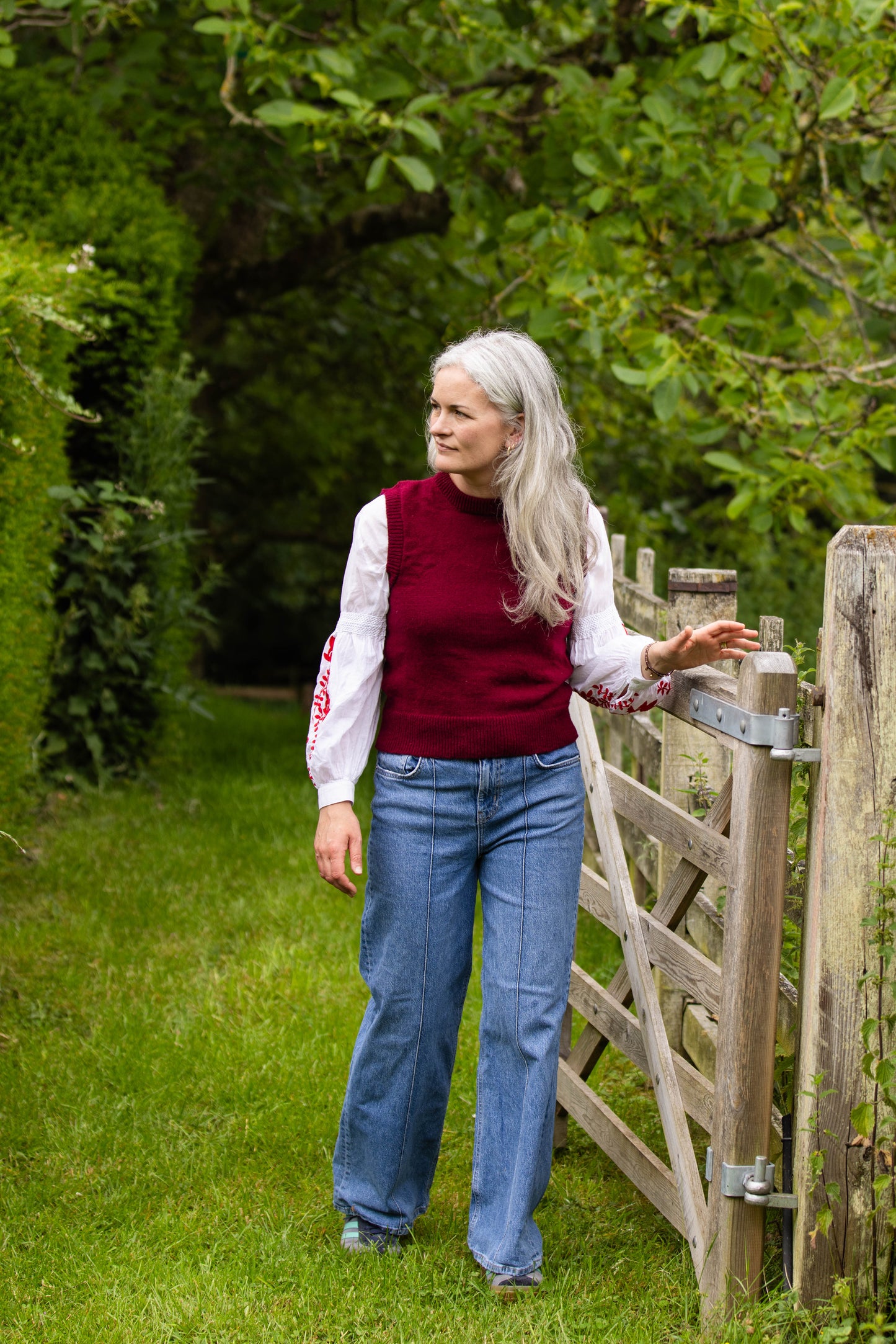 Bestselling British Wool Tank Top in Maroon