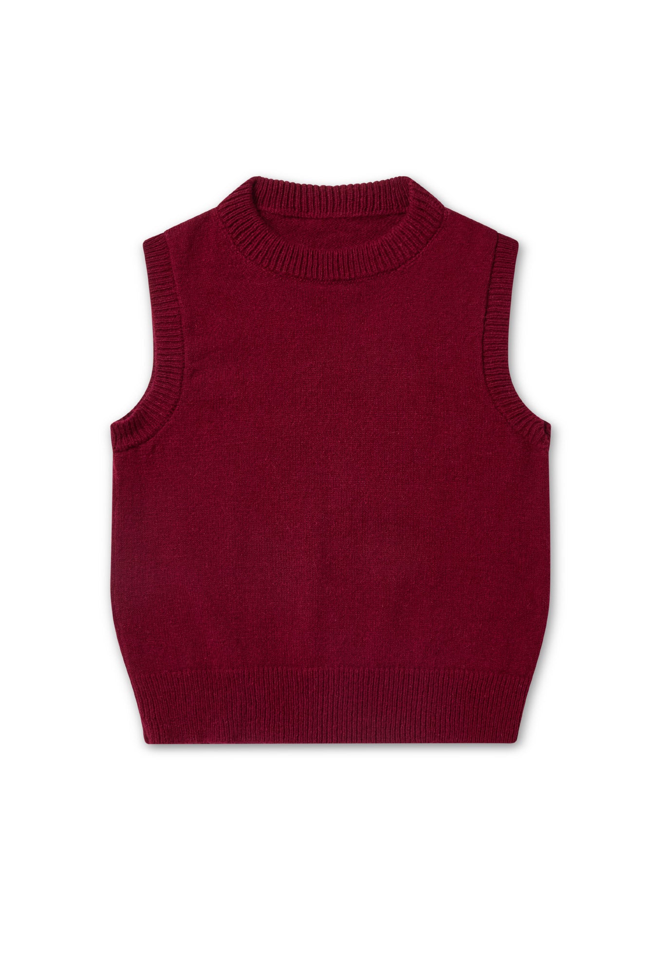 Bestselling British Wool Tank Top in Maroon